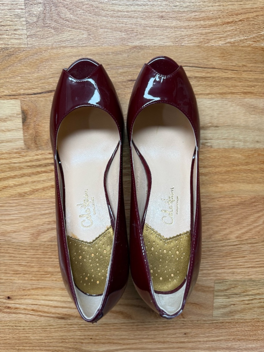 Cole Haan Open Toe Patent Leather Pump Wine color - New (no box)